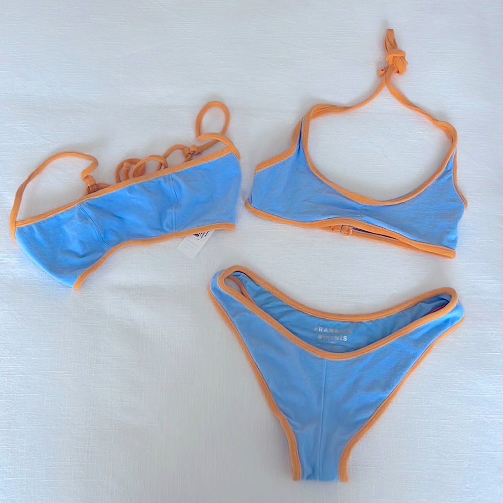 Frankie’s terry cloth bikini set w 2 tops